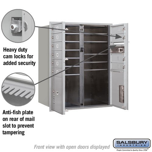 10 Door High Recessed Mounted 4C Horizontal Mailbox with Parcel Lockers - Front Loading
