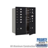 10 Door High Recessed Mounted 4C Horizontal Mailbox with Parcel Lockers - Black - Private Access