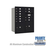 10 Door High Recessed Mounted 4C Horizontal Mailbox with Parcel Lockers - Black - Rear Loading
