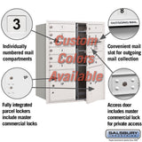 Recessed Mounted 4C Horizontal Mailbox - 10 Door High Unit - Double Column - Custom Color - Front Loading - Private Access