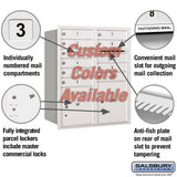 Recessed Mounted 4C Horizontal Mailbox - 10 Door High Unit - Double Column - Rear Loading - Private Access