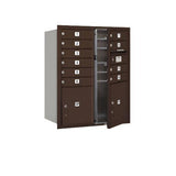 Salsbury 10-Door High Surface Mounted 4C Horizontal Mailbox with Parcel Lockers – Bronze