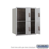 10 Door High Recessed Mounted 4C Horizontal Parcel Locker with 4 Parcel Lockers - Front Loading