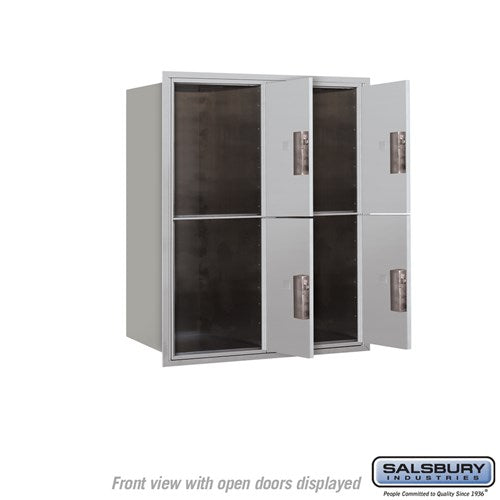 10 Door High Recessed Mounted 4C Horizontal Parcel Locker with 4 Parcel Lockers - Front Loading