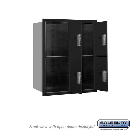 10 Door High Recessed Mounted 4C Horizontal Parcel Locker with 4 Parcel Lockers - Front Loading