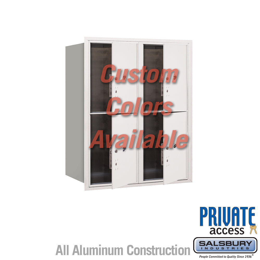 Recessed Mounted 4C Horizontal Mailbox with Master Commercial Locks - Double Column, 10 Door High Unit