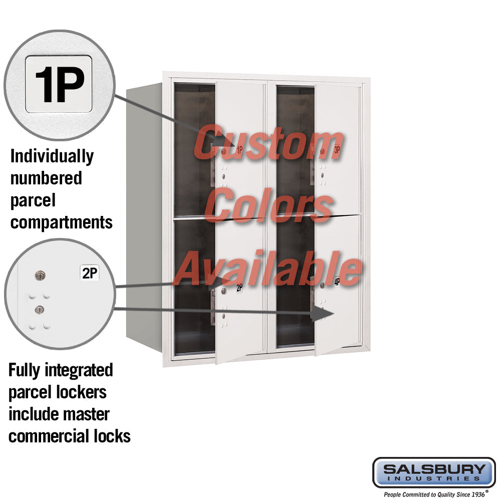 Recessed Mounted 4C Horizontal Mailbox with Master Commercial Locks - Double Column, 10 Door High Unit