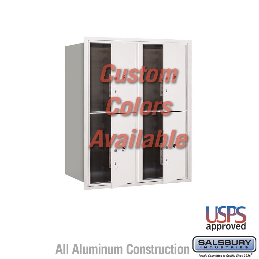 Recessed Mounted 4C Horizontal Mailbox - 10 Door High Unit with Parcel Lockers
