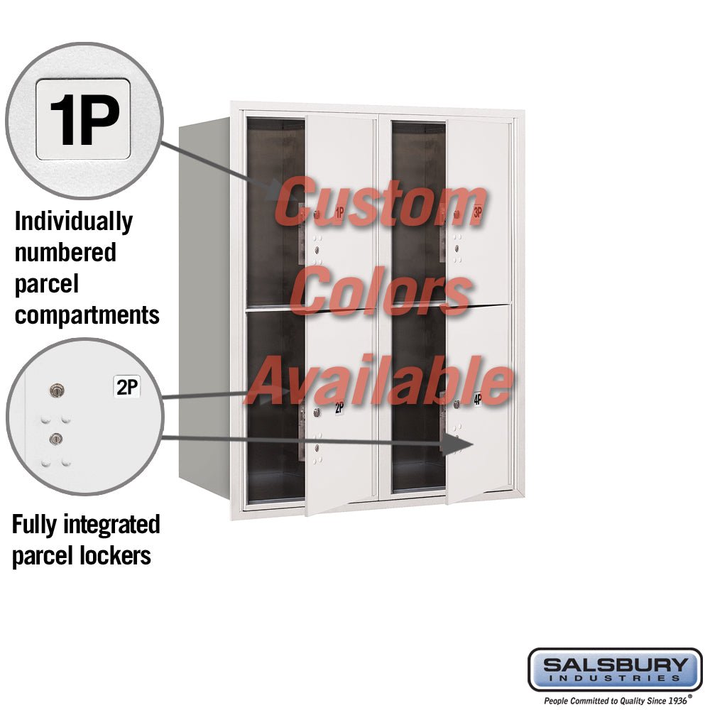 Recessed Mounted 4C Horizontal Mailbox - 10 Door High Unit with Parcel Lockers
