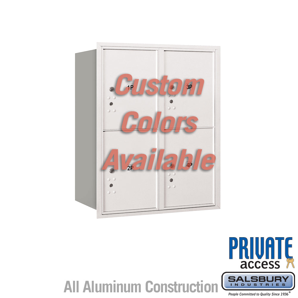 Recessed Mounted 4C Horizontal Mailbox with Master Locks - Double Column, Rear Loading