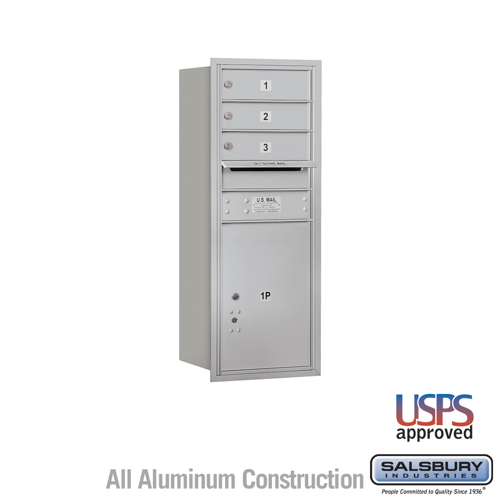 10 Door High Recessed Mounted 4C Horizontal Mailbox with Parcel Locker - Rear Loading