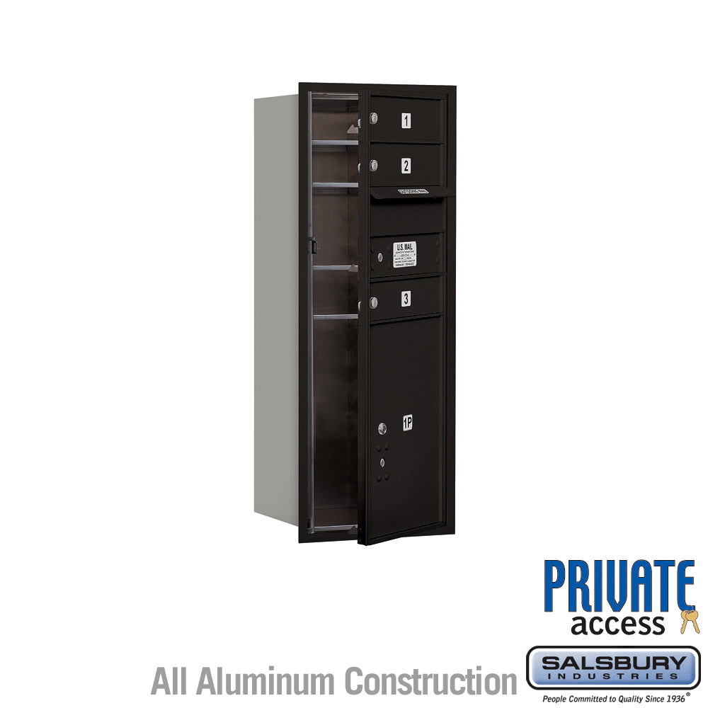 10 Door High Recessed Mounted Mailbox with Parcel Locker - Black