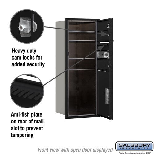 10 Door High Recessed Mounted Mailbox with Parcel Locker - Black