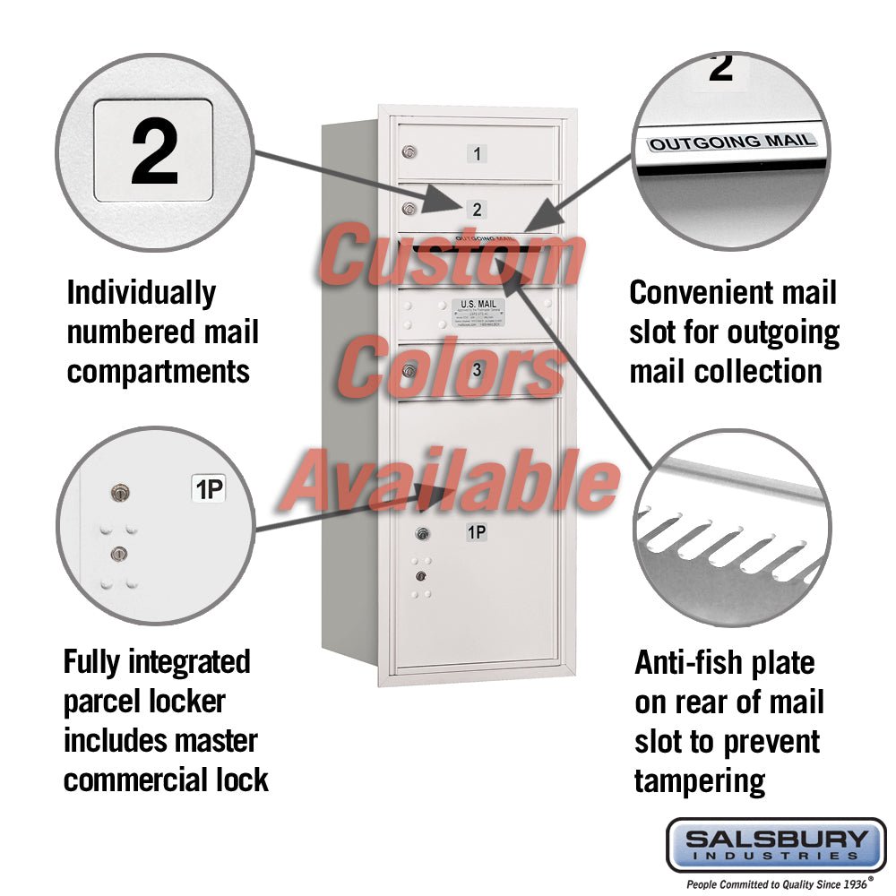 Recessed Mounted 4C Horizontal Mailbox - 10 Door High Unit - Rear Loading - Private Access