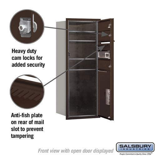 10 Door High Recessed Mounted 4C Horizontal Mailbox with Parcel Locker - Bronze - Private Access