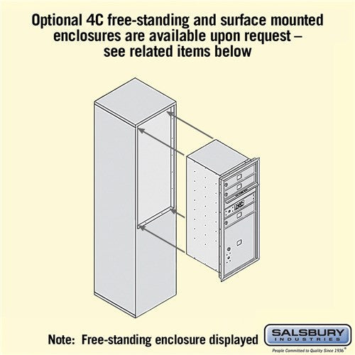 10 Door High Recessed Mounted 4C Horizontal Mailbox with Parcel Locker - Bronze - Private Access