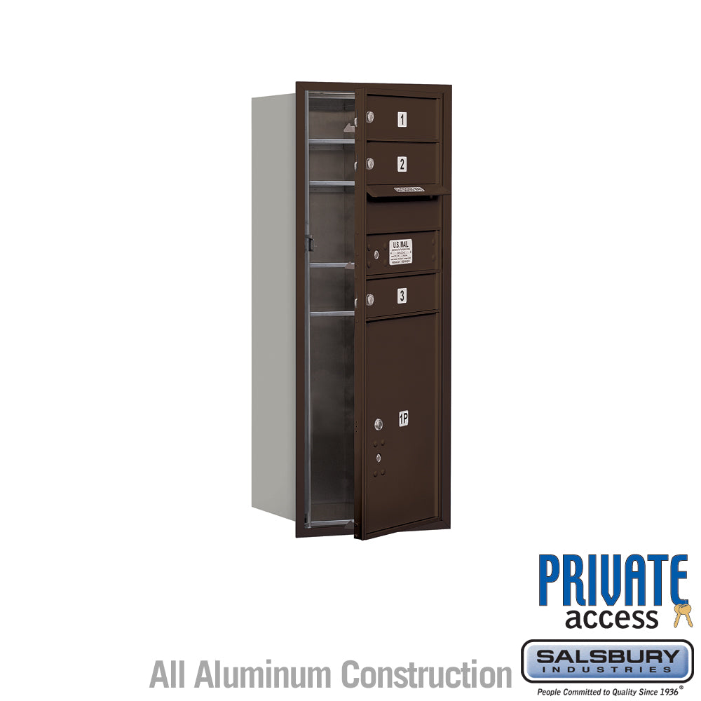 10 Door High Recessed Mounted 4C Horizontal Mailbox with Parcel Locker - Bronze - Private Access