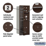 10 Door High Recessed Mounted 4C Horizontal Mailbox with Parcel Locker in Bronze
