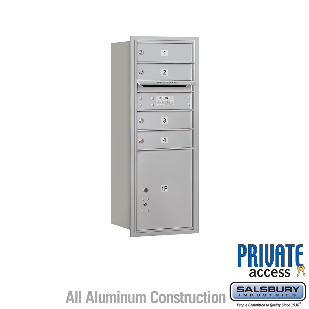 10 Door High Recessed Mounted 4C Horizontal Mailbox with Parcel Locker - Rear Loading