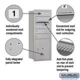 Salsbury 3700 Horizontal Series 4-Compartment Recessed Mount Mailbox