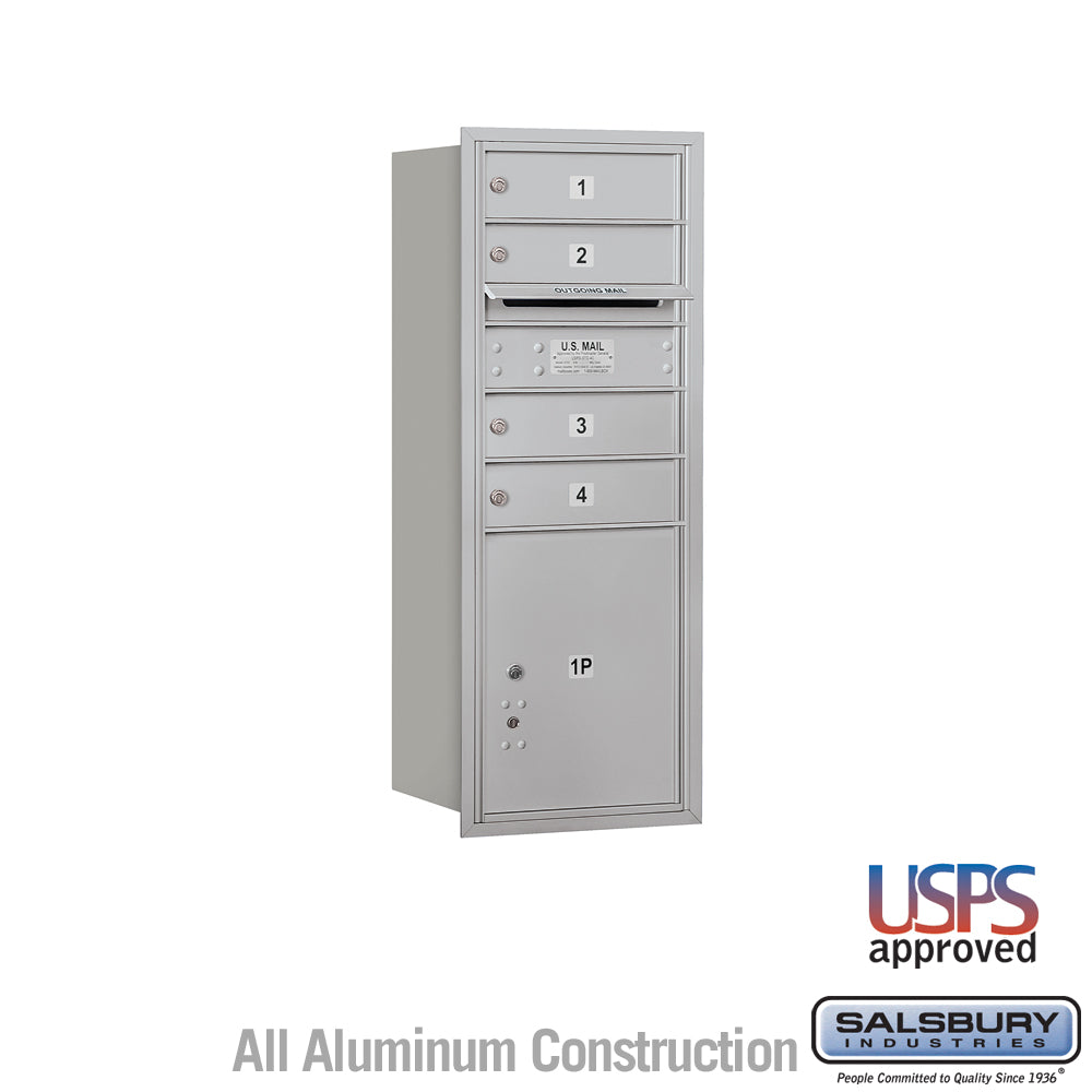10 Door High Recessed Mounted 4C Horizontal Mailbox with Parcel Locker - Rear Loading