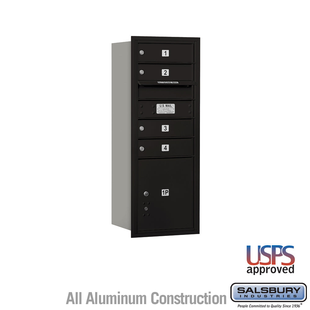 10 Door High Recessed Mounted 4C Horizontal Mailbox with Parcel Locker - Rear Loading