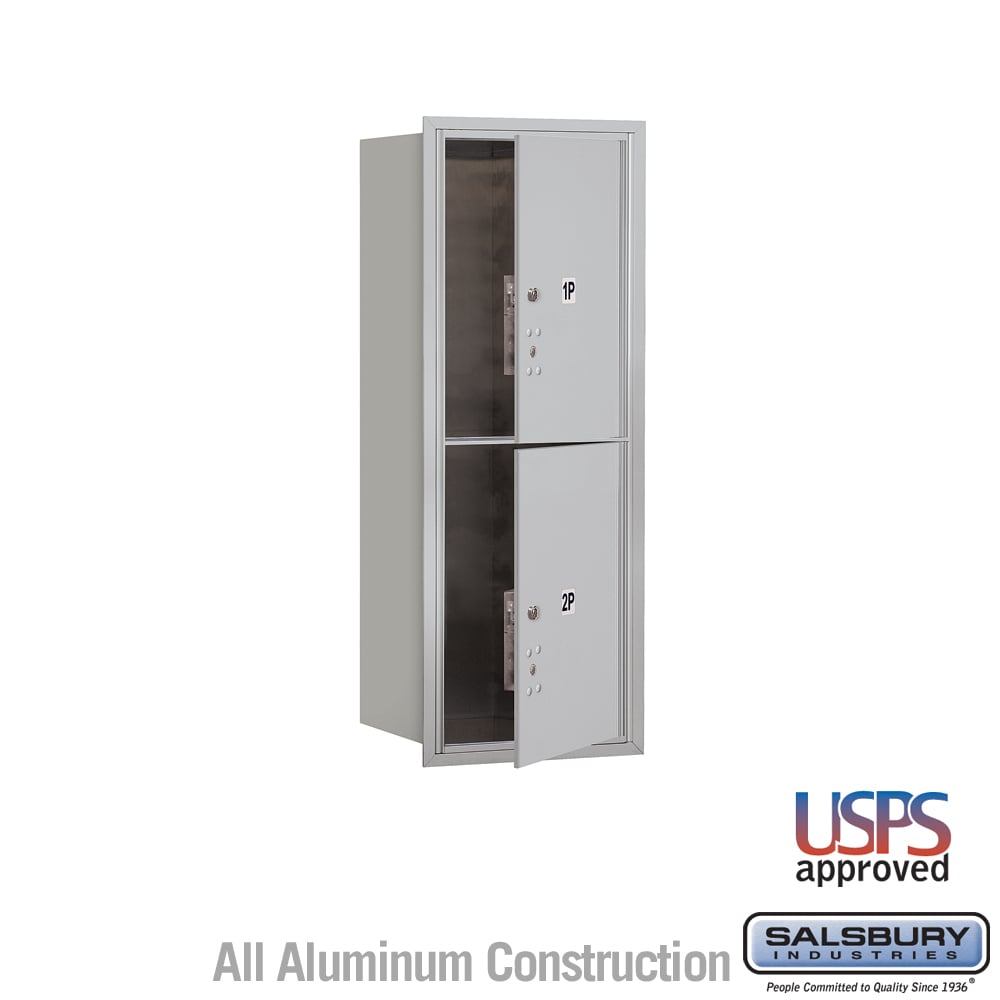41 in. H x 16-3/4 in. W Parcel Locker – 2 PL5s Aluminum Front-Loading 4C Horizontal Mailbox