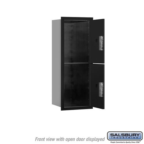 10-Door High Recessed Mounted Parcel Locker with Private Access - Black