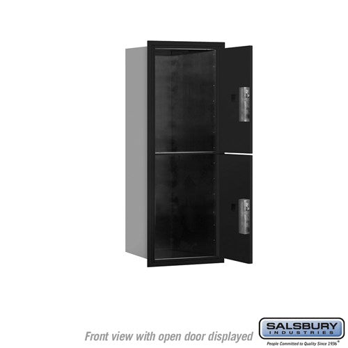 10-Door High Recessed Mounted Parcel Locker with Private Access - Black