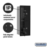 10 Door High Recessed Mounted 4C Horizontal Parcel Locker with 2 Parcel Lockers in Black - USPS Access