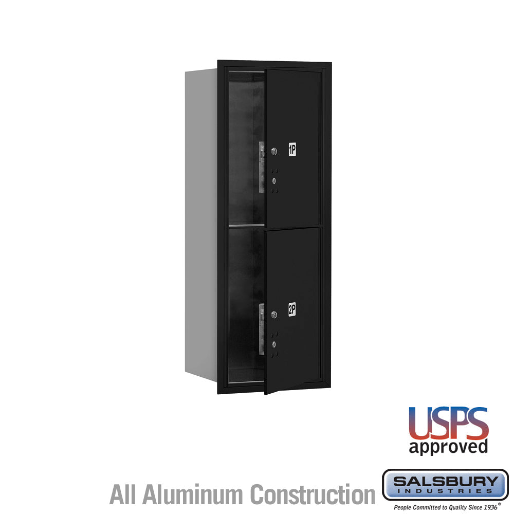 10 Door High Recessed Mounted 4C Horizontal Parcel Locker with 2 Parcel Lockers in Black - USPS Access