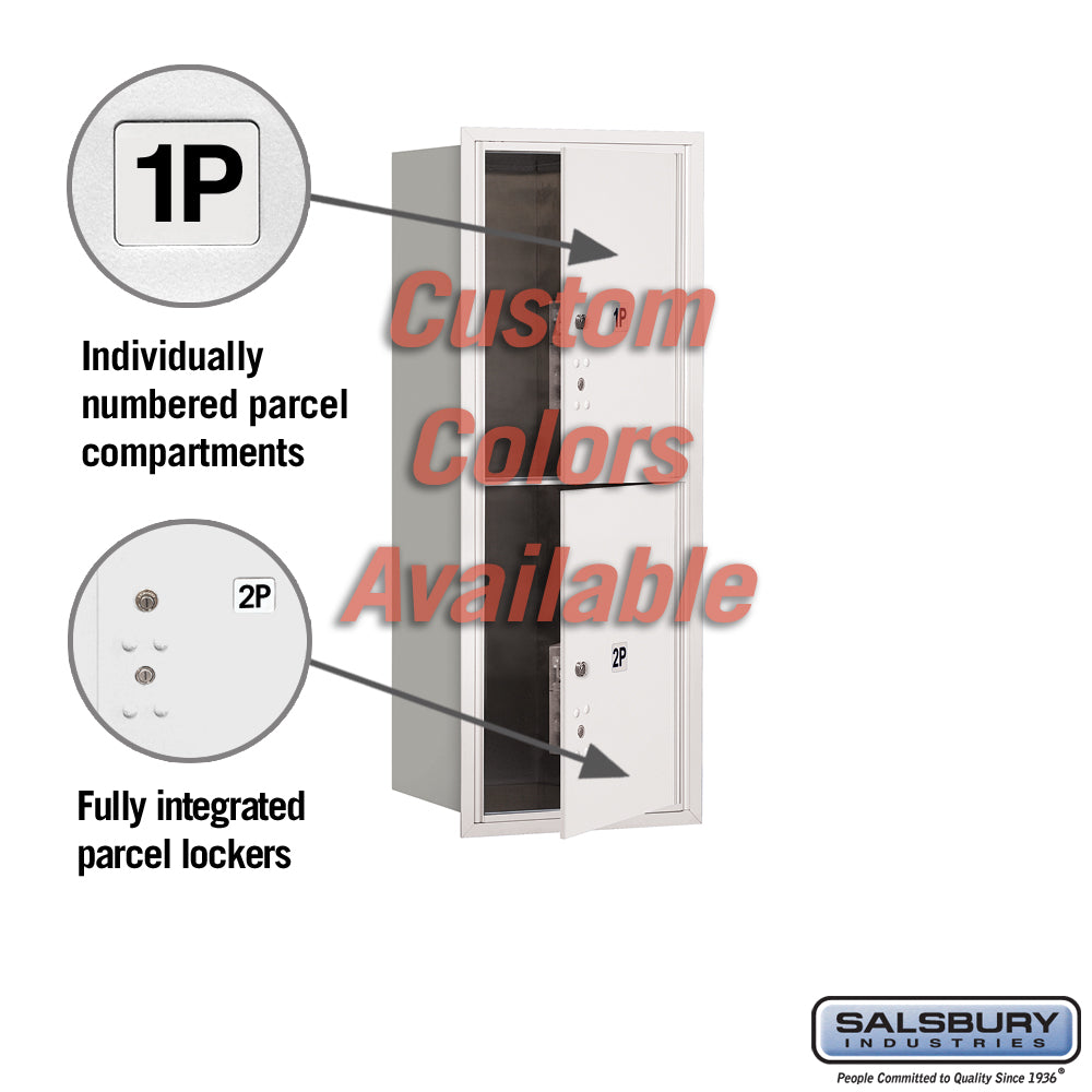 Recessed Mounted 4C Parcel Locker - 10 Door High Unit - Single Column - Front Loading - USPS Access