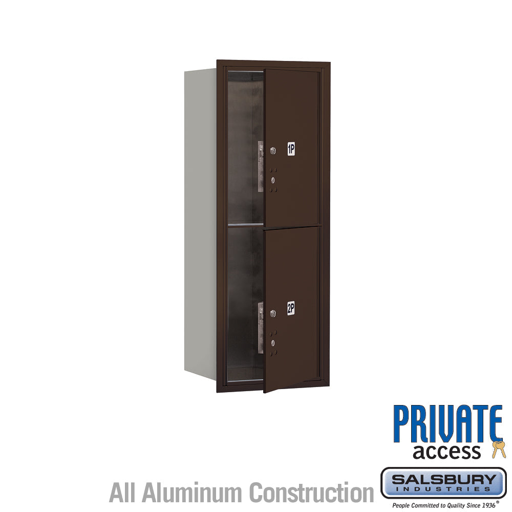 10 Door High Recessed Mounted 4C Horizontal Parcel Locker with 4 Parcel Lockers in Bronze - Front Loading