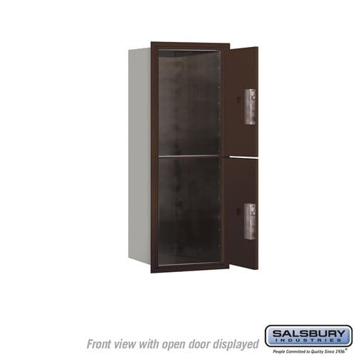 10 Door High Recessed Mounted 4C Horizontal Parcel Locker with 4 Parcel Lockers in Bronze - Front Loading