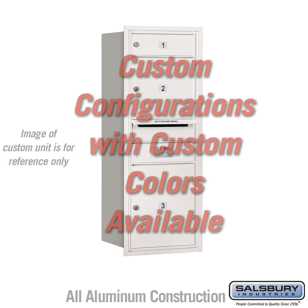 Recessed Mounted 4C Horizontal Mailbox - 10 Door High Unit - Single Column - Custom Color - Rear Loading - USPS Access