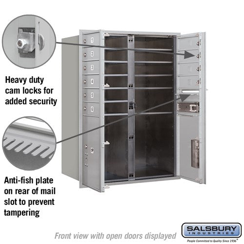 11 Door High Recessed Mounted 4C Horizontal Mailbox with Parcel Lockers - Front Loading