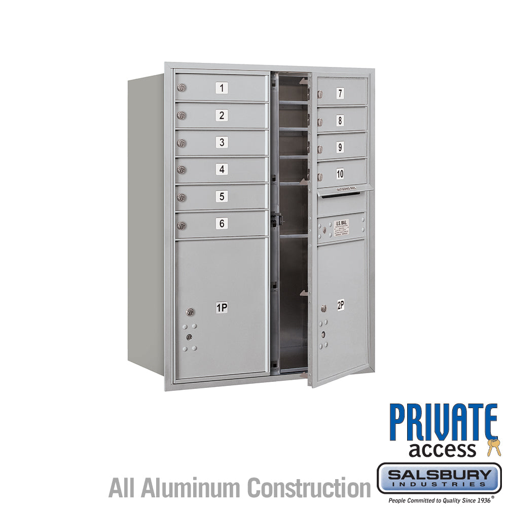 11 Door High Recessed Mounted 4C Horizontal Mailbox with Parcel Lockers - Front Loading