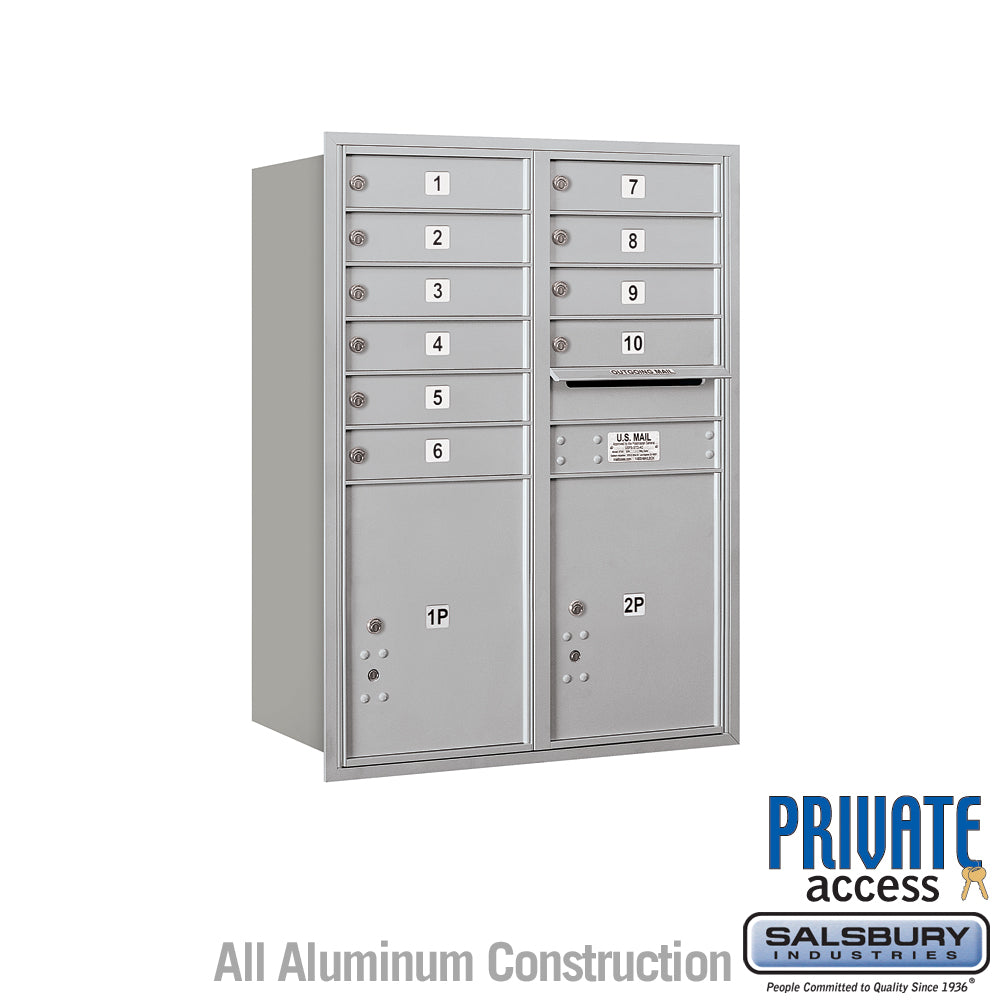 11-Door High Recessed Mounted Parcel Locker with Private Access - Rear Loading