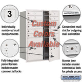 Recessed Mounted 4C Horizontal Mailbox - 11 Door High Unit - Double Column - Custom Color - Front Loading - Private Access