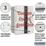 Recessed Mounted 4C Horizontal Mailbox - 11 Door High Unit with Parcel Lockers