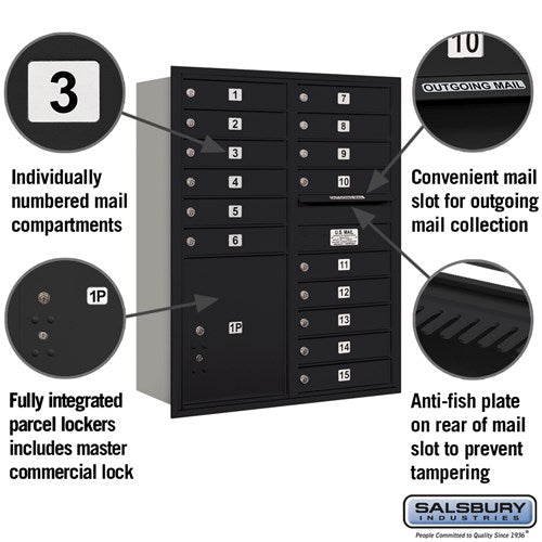 11-Door High Recessed Mounted Parcel Locker with Private Access - Rear Loading