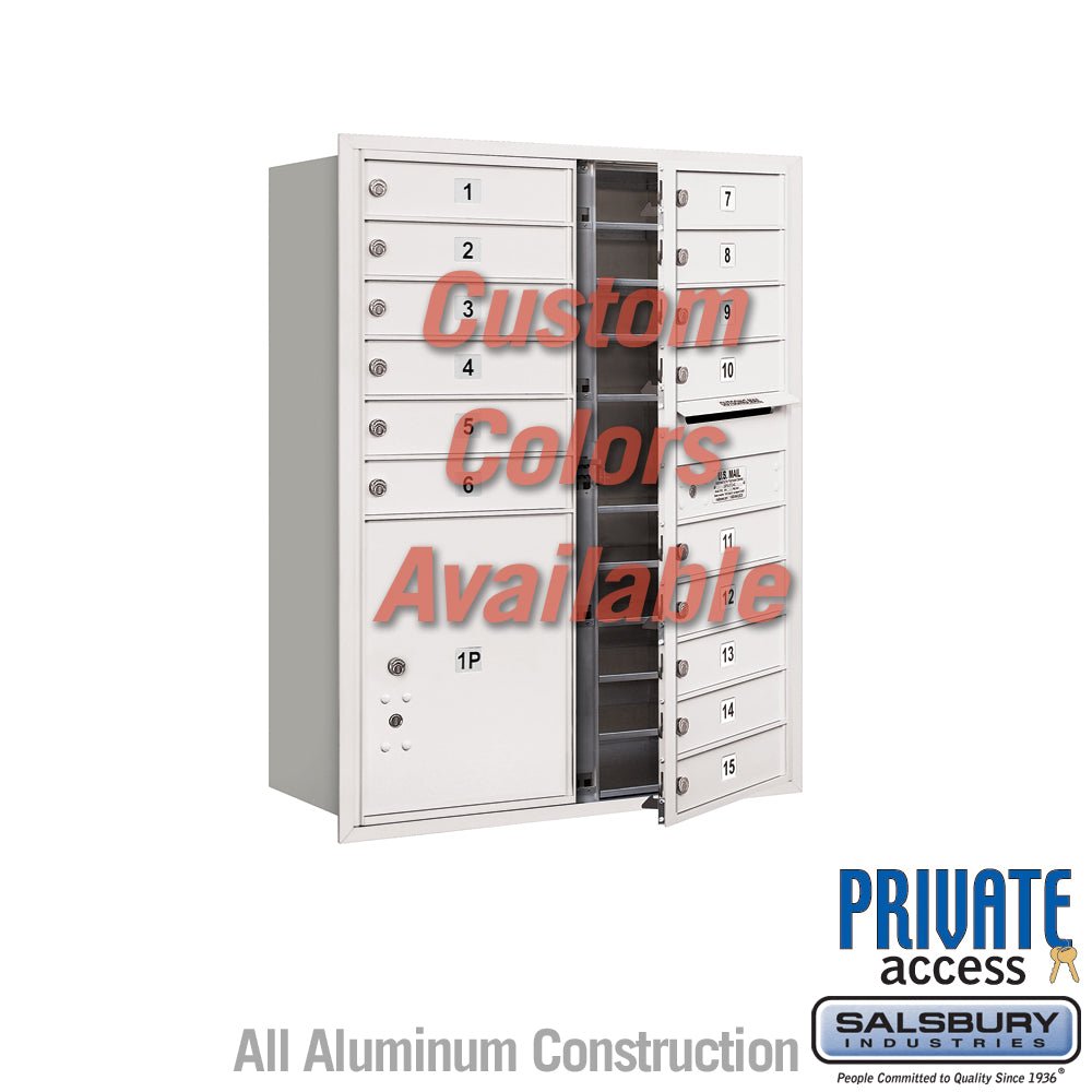 Recessed Mounted 4C Horizontal Mailbox - 11 Door High Unit - Double Column - Custom Color - Front Loading - Private Access