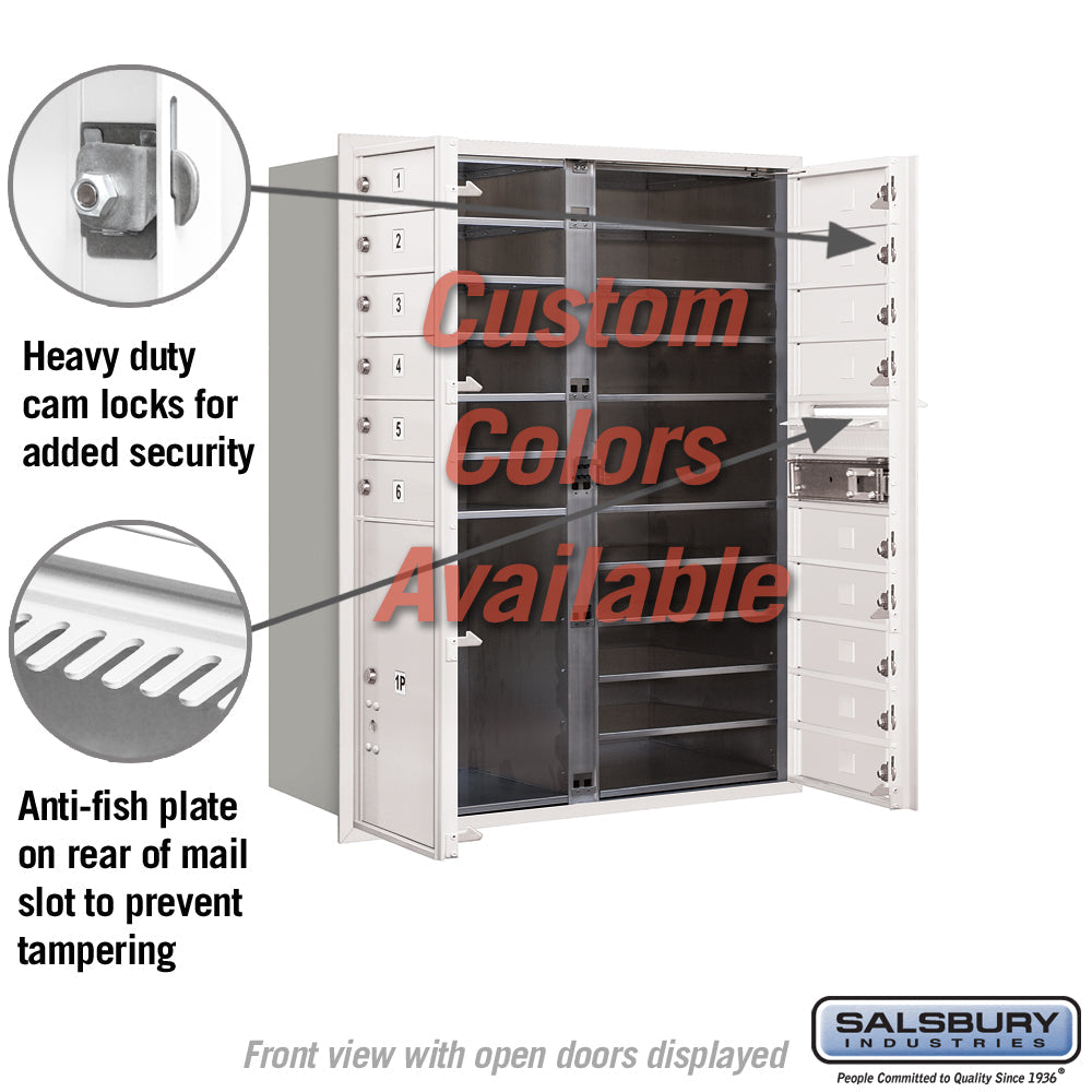 Recessed Mounted 4C Horizontal Mailbox - 11 Door High Unit with Parcel Locker