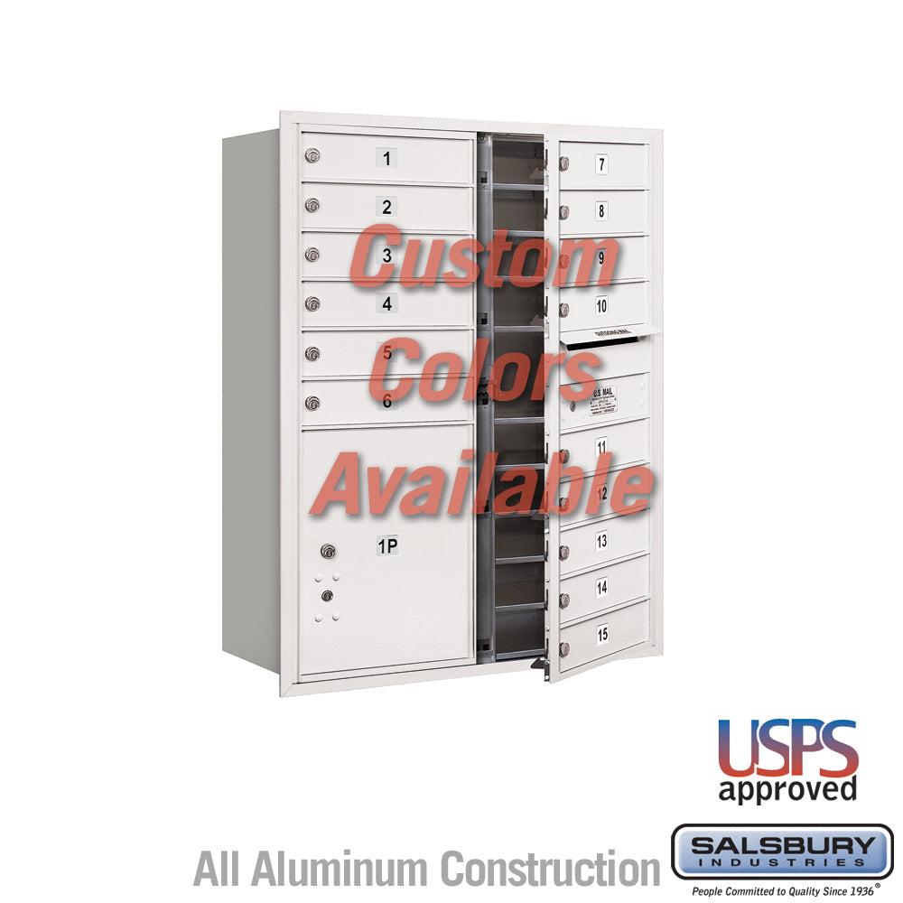 Recessed Mounted 4C Horizontal Mailbox - 11 Door High Unit with Parcel Locker