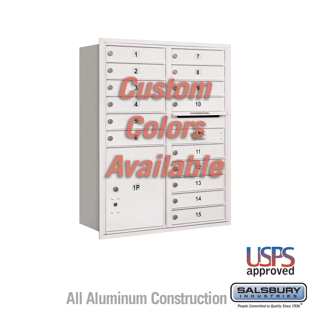 Recessed Mounted 4C Horizontal Mailbox - 11 Door High Unit with Parcel Locker