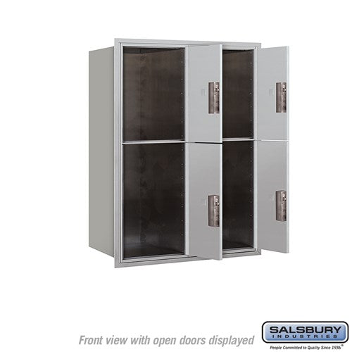 11-Door High Recessed Mounted Parcel Locker with Private Access - Front Loading