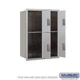 11-Door High Recessed Parcel Locker with 4 Parcel Lockers - Front Loading