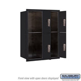 11-Door High Recessed Mounted Parcel Locker with 4 Parcel Lockers - Black - Front Loading