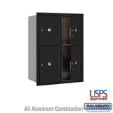 11-Door High Recessed Mounted Parcel Locker with 2 Parcel Lockers - Black, Rear Loading