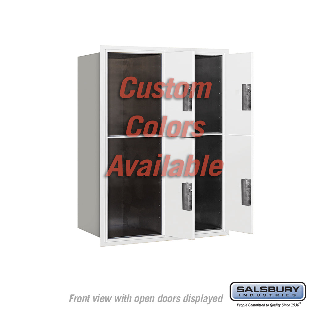 Recessed Mounted 4C Horizontal Mailbox with Master Commercial Locks - Double Column Parcel Locker